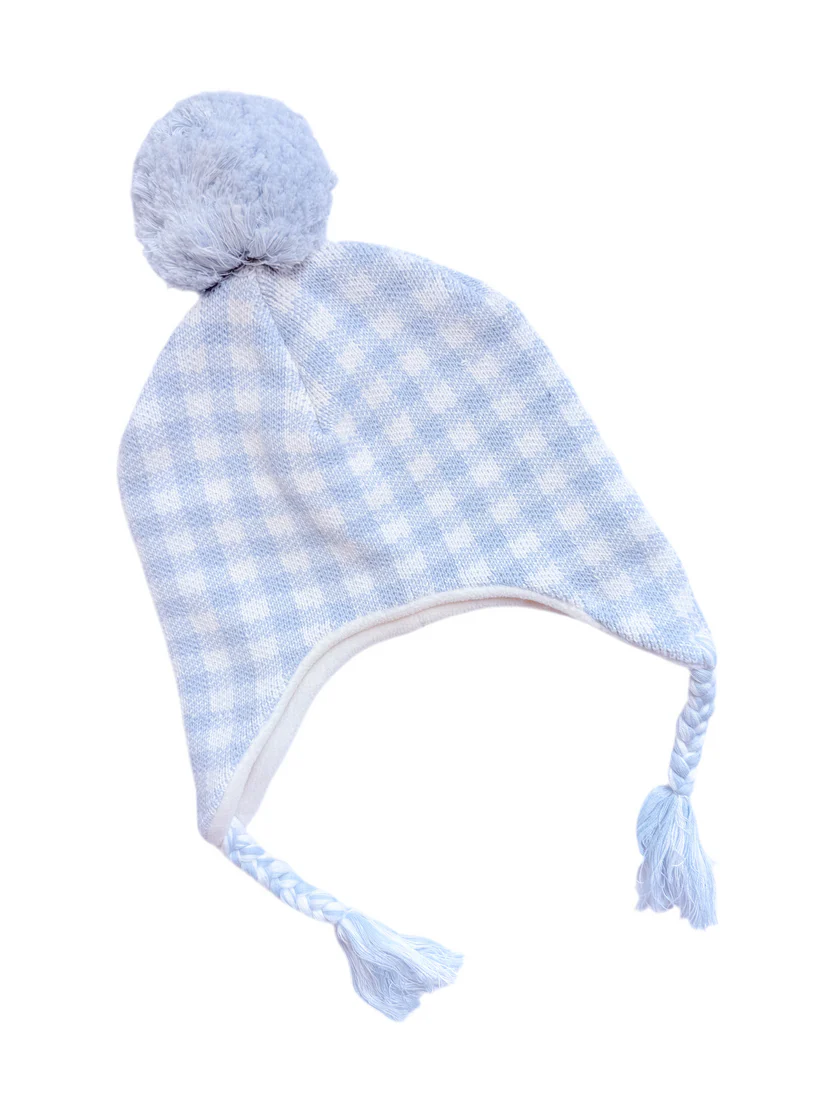 Blue Knit cotton winter hat