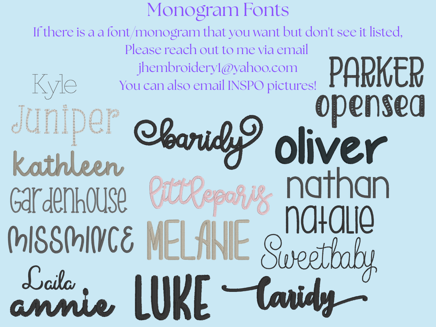 Embroidery Fonts