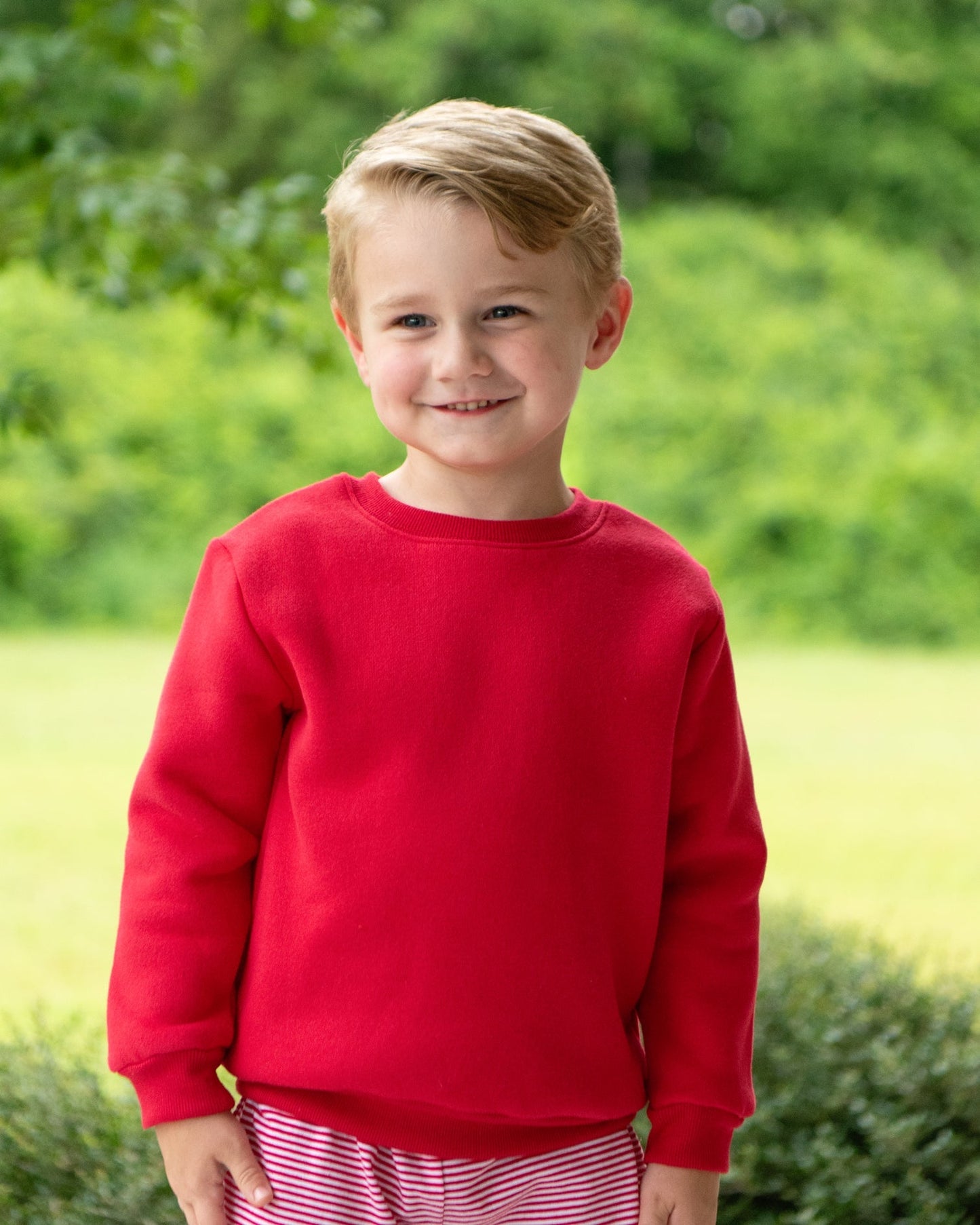 Unisex Pullover Fleece Sweatshirt- Red