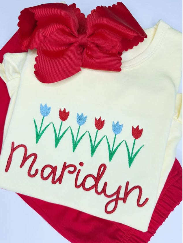 Flower Custom Ruffle Shirts (Pale Yellow)