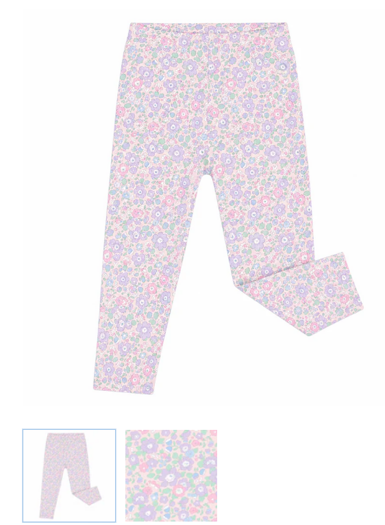 Light pink knit floral leggings