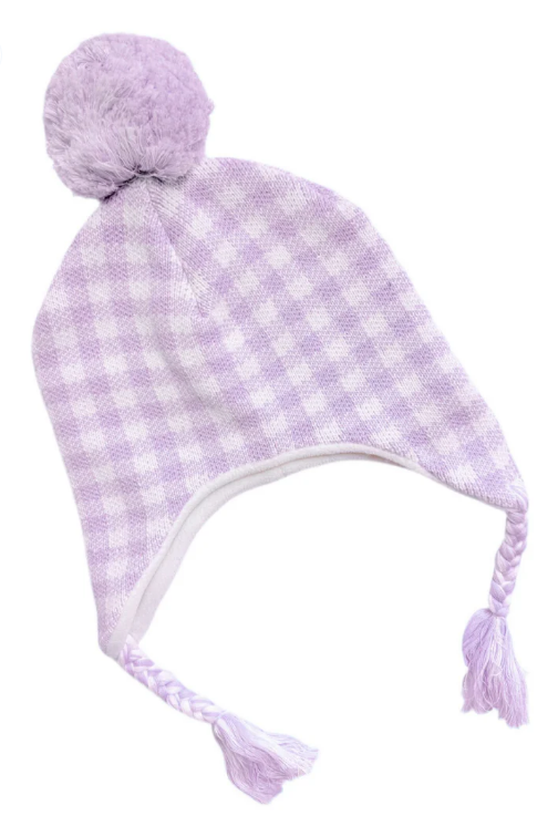 Lavender Knit cotton winter hat