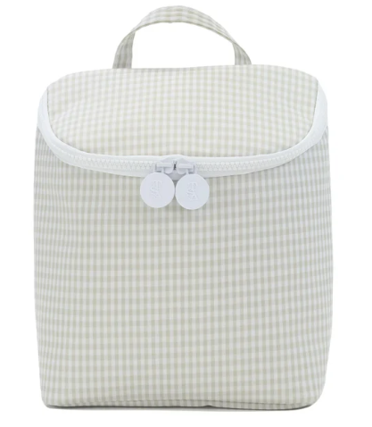 Gingham Pearl Grey- Take Away Insulated Lunch Bag