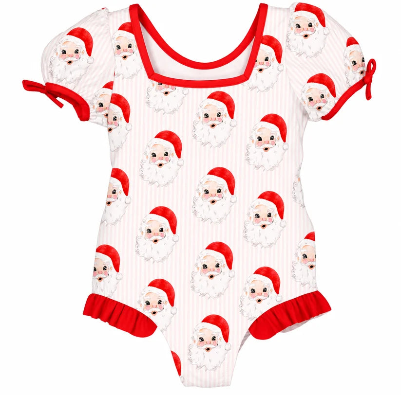 Girls Santa 1 piece swim suit