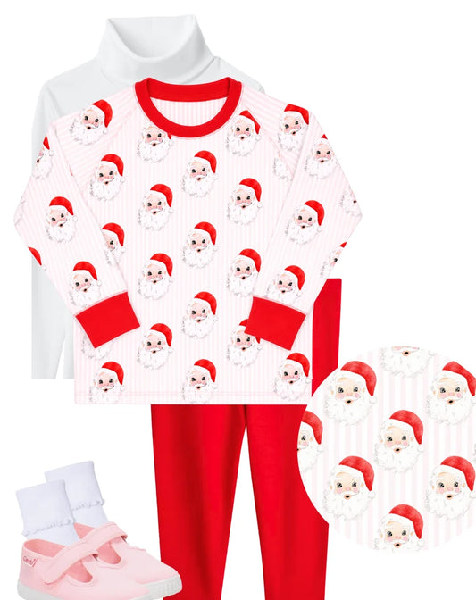 Pink stripe Santa pullover