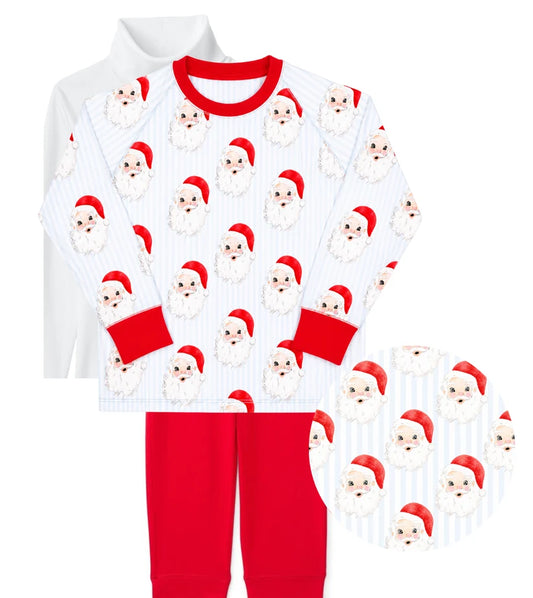 Blue stripe Santa pullover