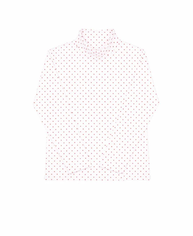 Red bitty dot turtleneck