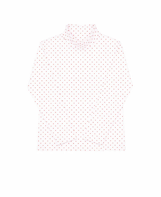 Red bitty dot turtleneck