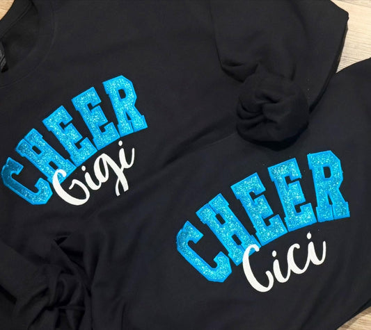 Custom Glitter Cheer Sweatshirt