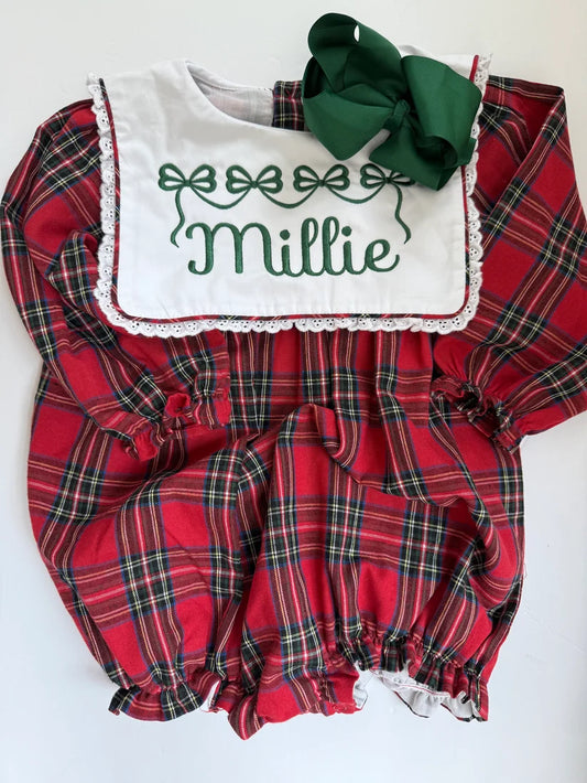 Plaid Girls Christmas bubble