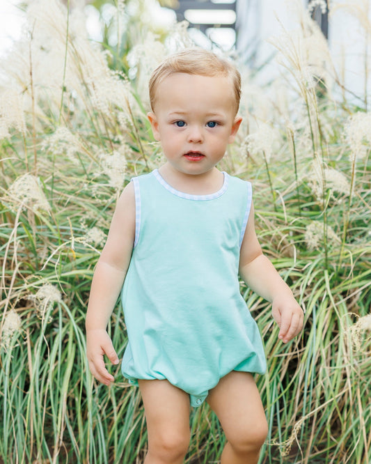 Avery Bubble- Mint w/Light Blue Gingham