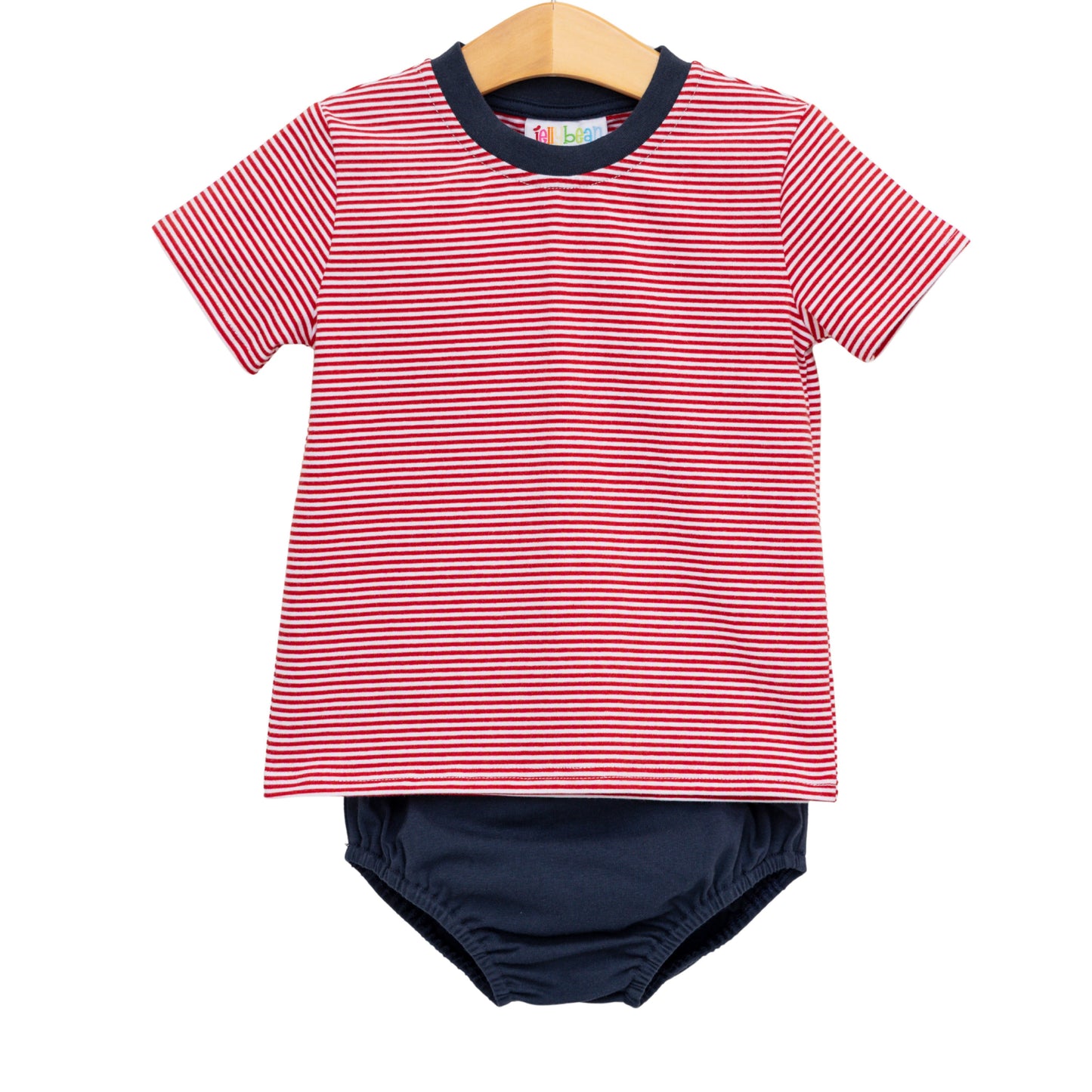 Avery Diaper Set- Red Stripe and Navy