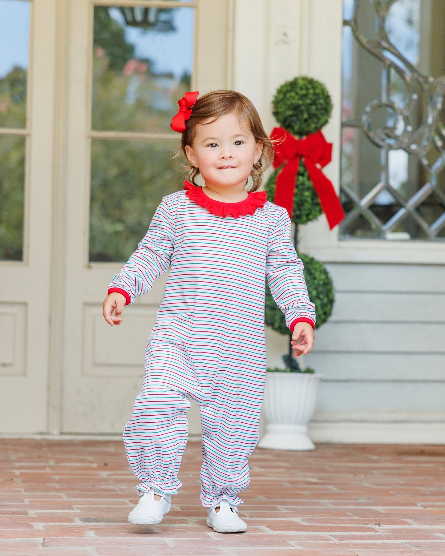 Christmas Candy Stripe Emily Romper