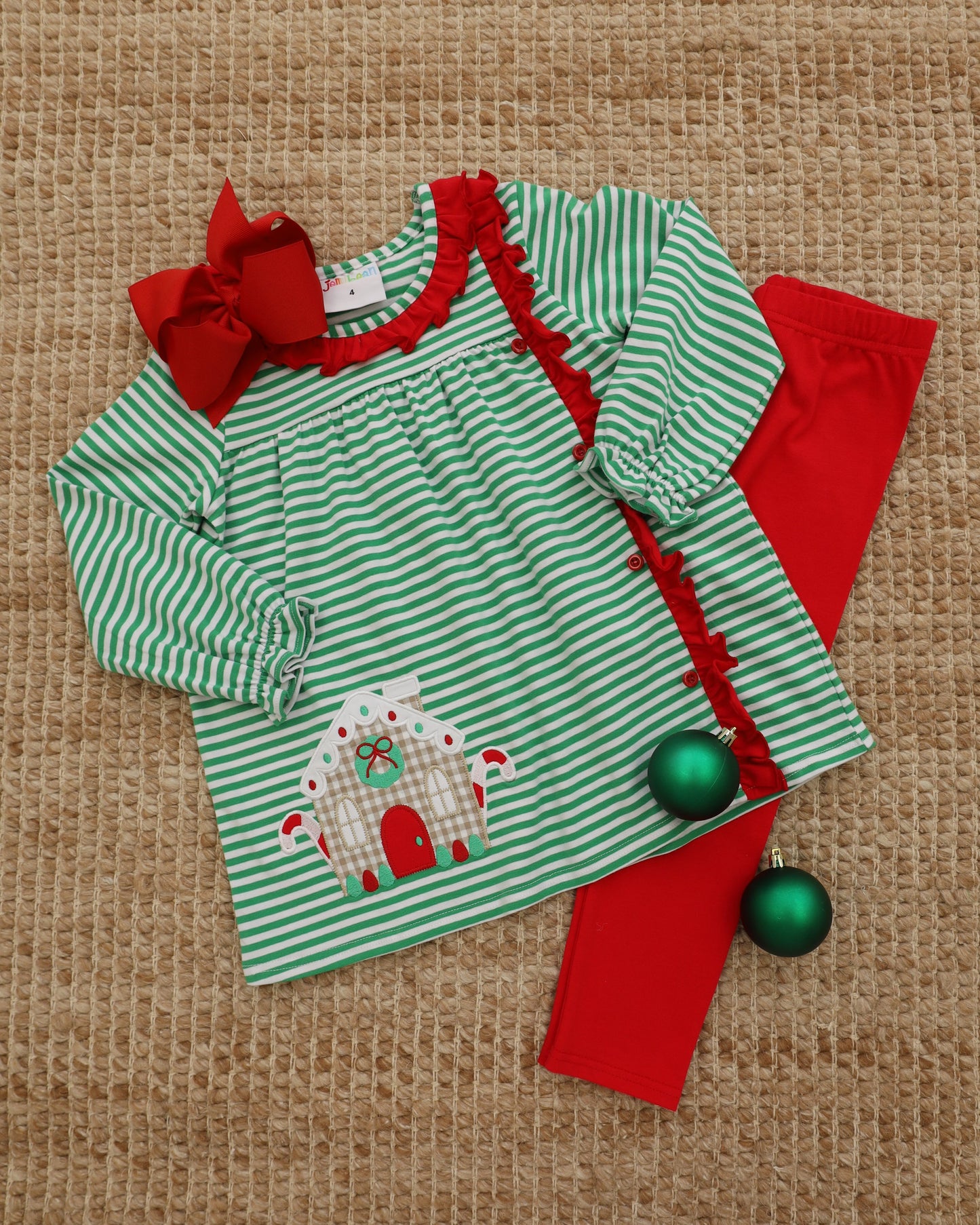 Christmas Cottage Ruffle Pants Set