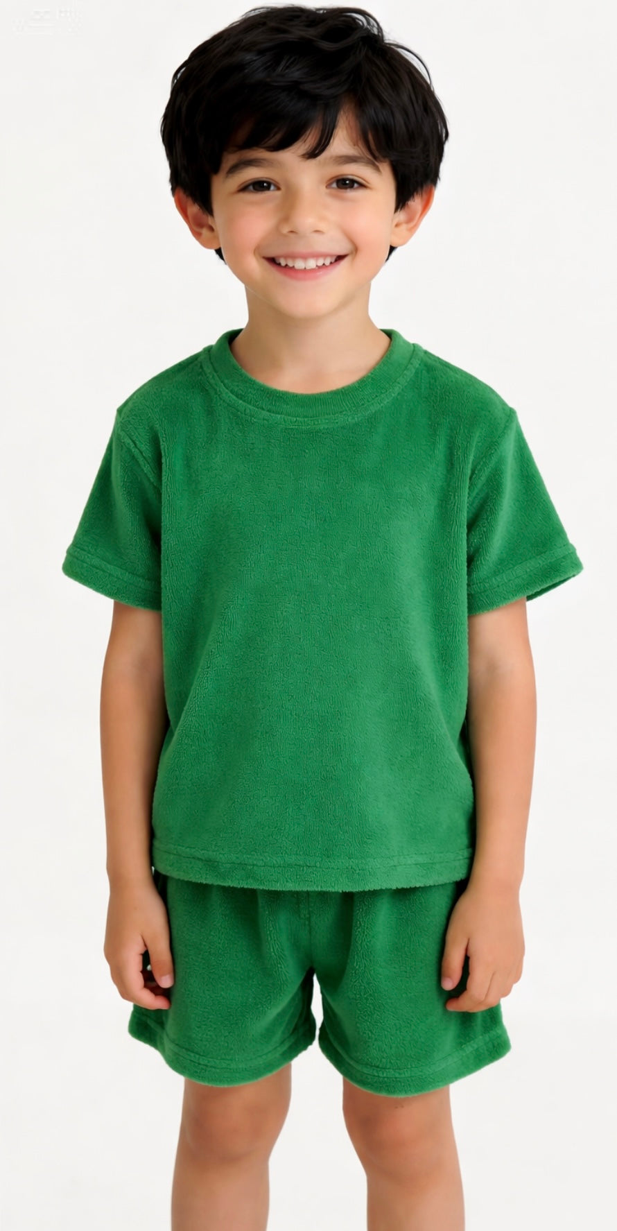 Terry Cloth Emerald Green Short Set