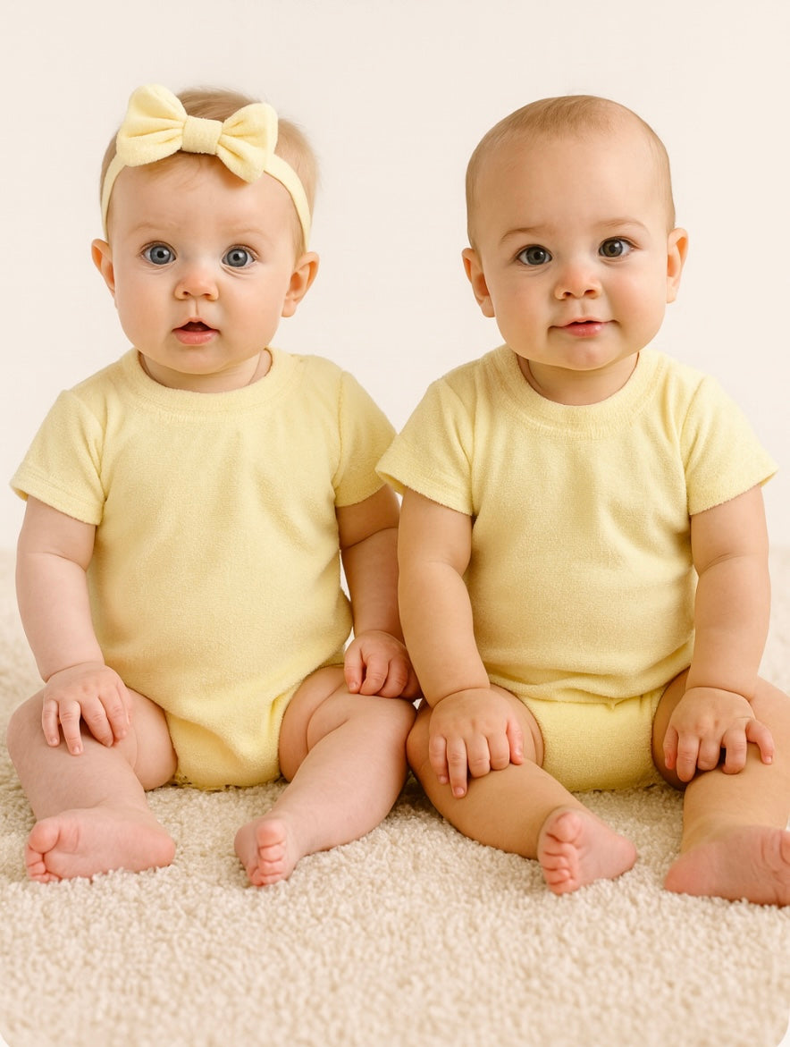 Terry Cloth Pastel Yellow Bubble