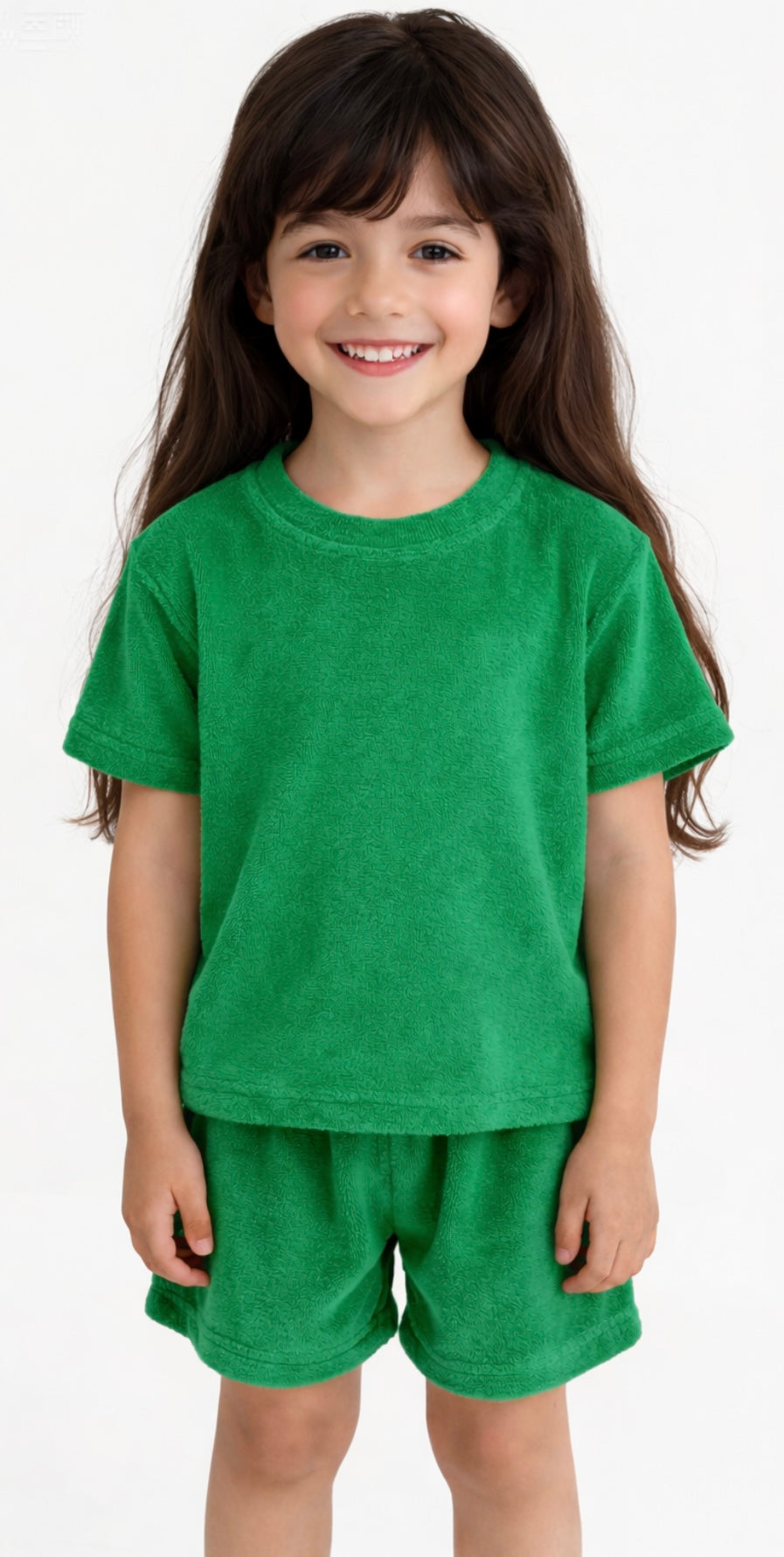 Terry Cloth Emerald Green Short Set