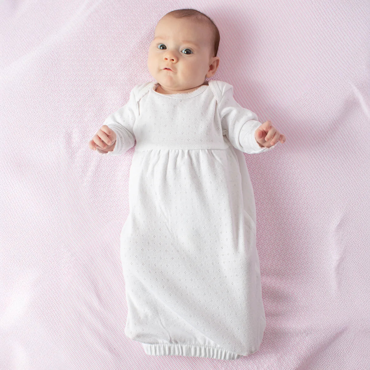 Paty Organic Cotton Pointelle Gown with Overlap Shoulder
