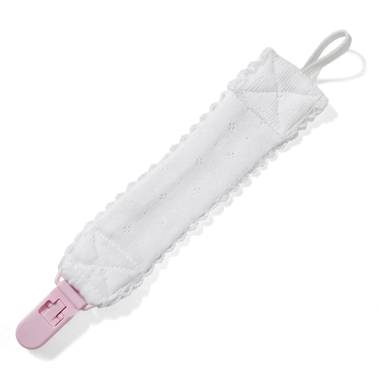 Paty Organic Cotton Pointelle Knit Pacifier Clip