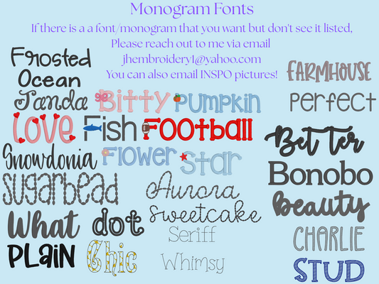 Embroidery Fonts