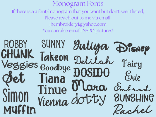 Embroidery Fonts