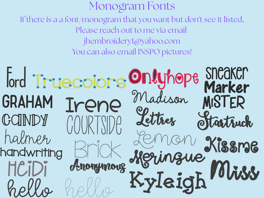 Embroidery Fonts