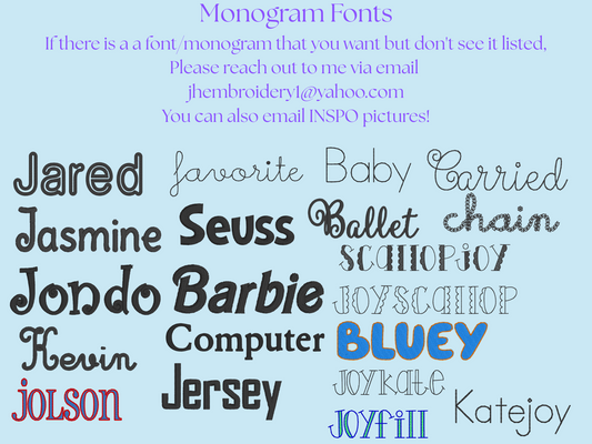 Embroidery Fonts