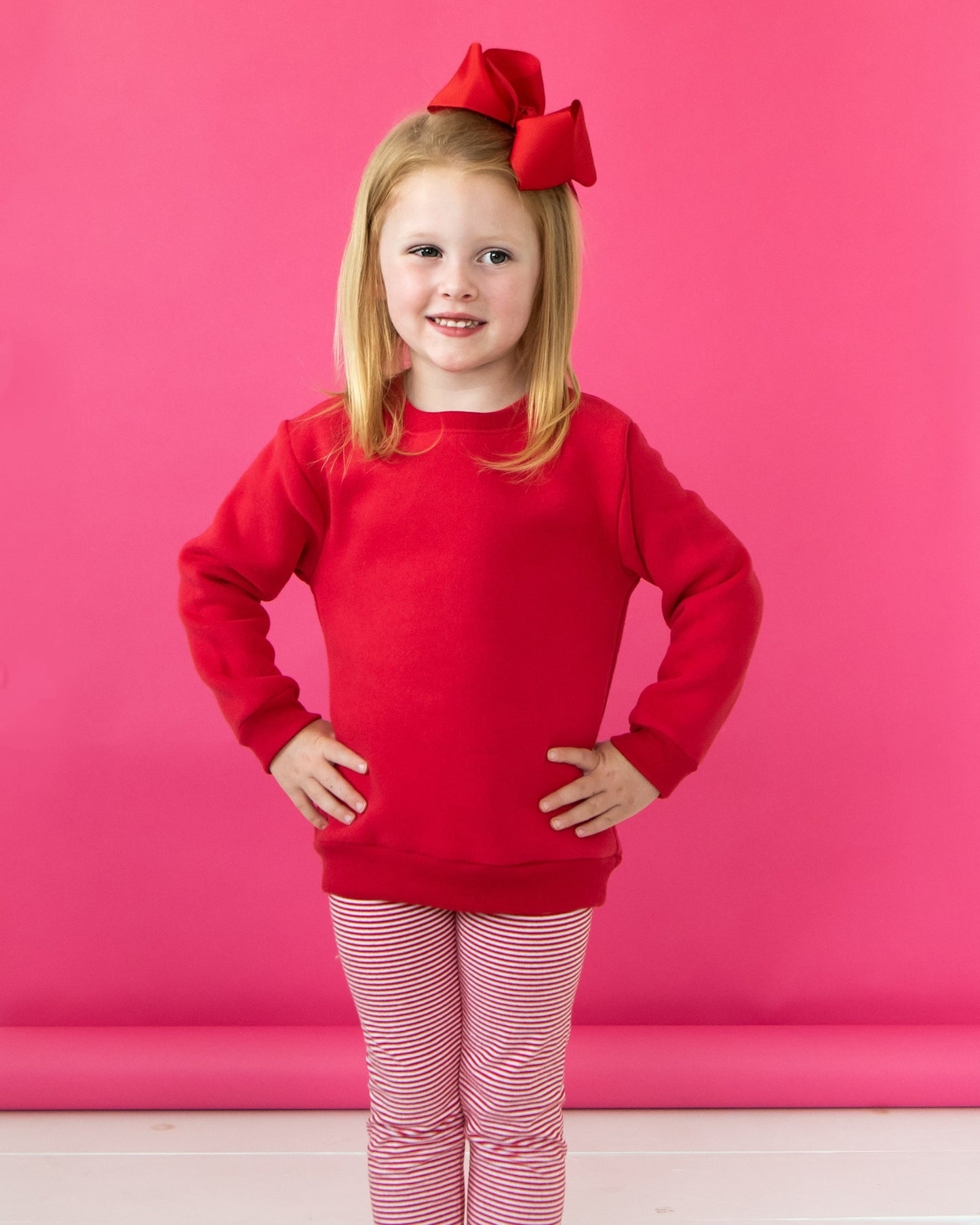 Unisex Pullover Fleece Sweatshirt- Red