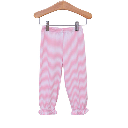 Ruffle Bloomer Pants- Light Pink Stripe