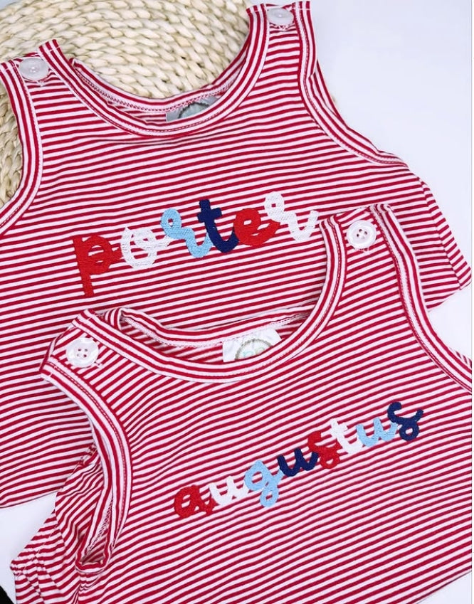 Red and White Stripe Bubbles and Shirts