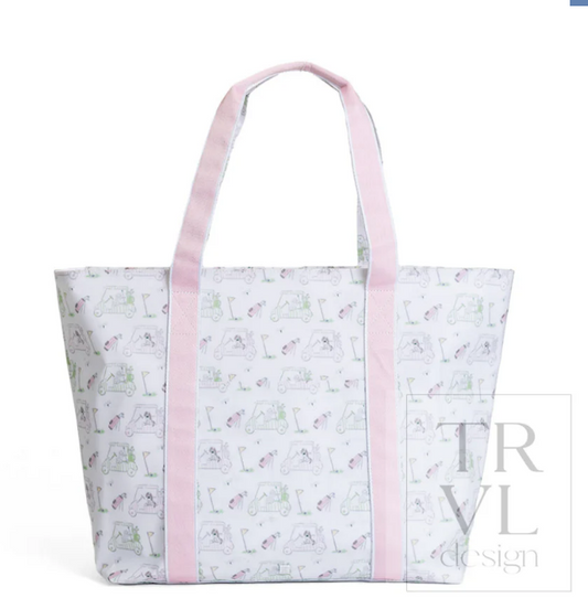 PUTT PUTT Pink- X Large Tote Bag