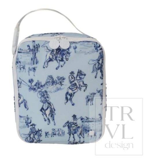 Blue Cowboy Toile- Insulated Lunch Bag