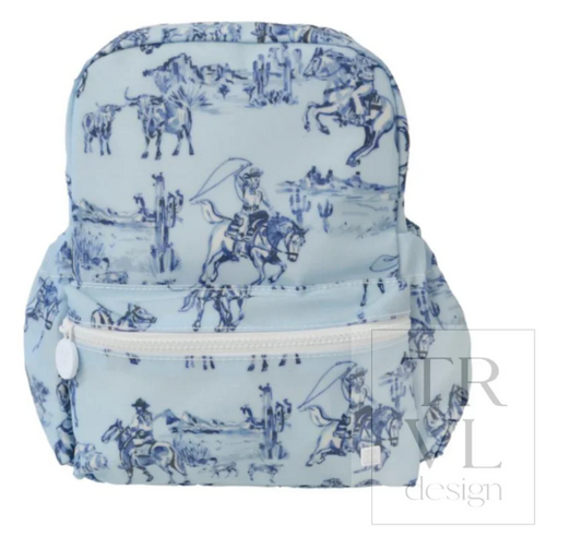 Blue Cowboy Toile MINI Backer