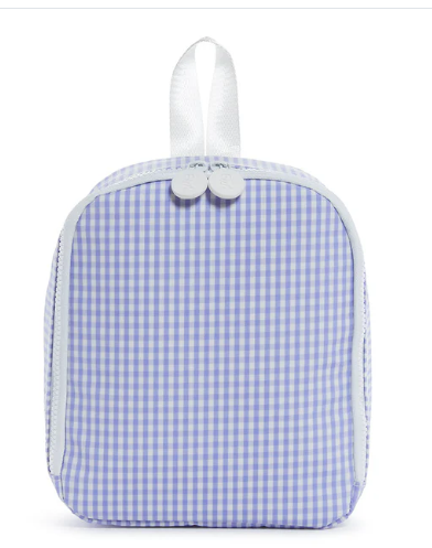 Gingham Lilac-Bring It Insulated Lunch Bag