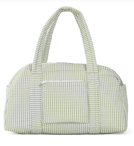Pimlico Stripe Sage- Quilted Grande Duffel