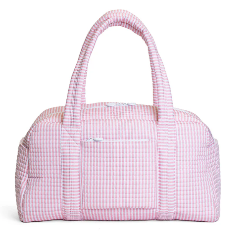 Pimlico Stripe Dusty Rose- Quilted Grande Duffel