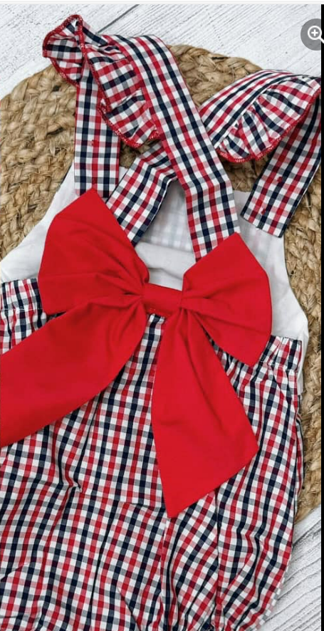 Ole Miss Custom Bow Back Ruffle Bubble