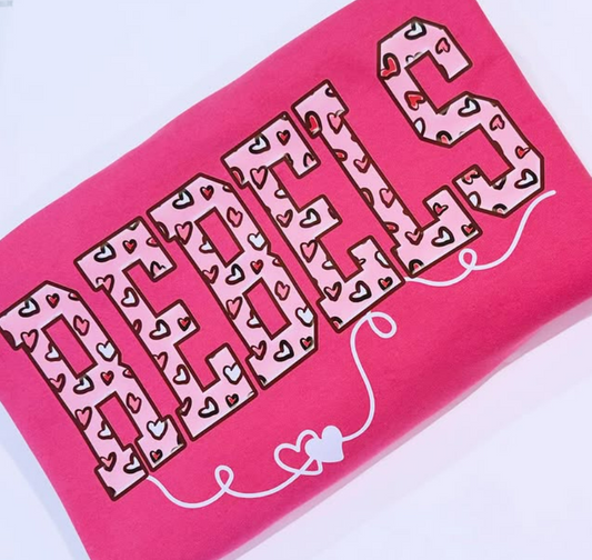 Heart Mascot Sweatshirts (Type Mascot In Personalization Box)