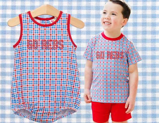 GAME DAY Patriotic Plaid Avery Bubble