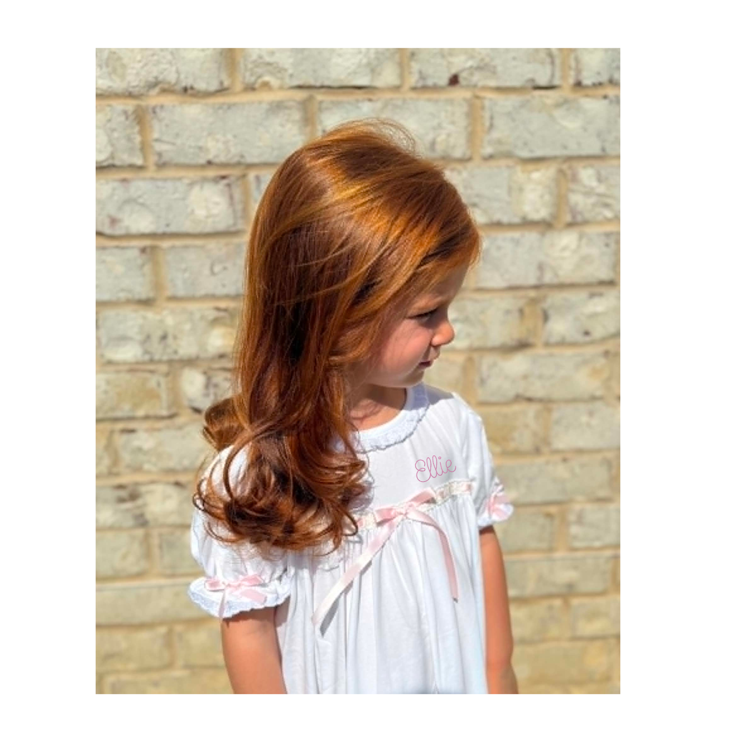 Pima Cotton Embroidered White and Light Pink Dress