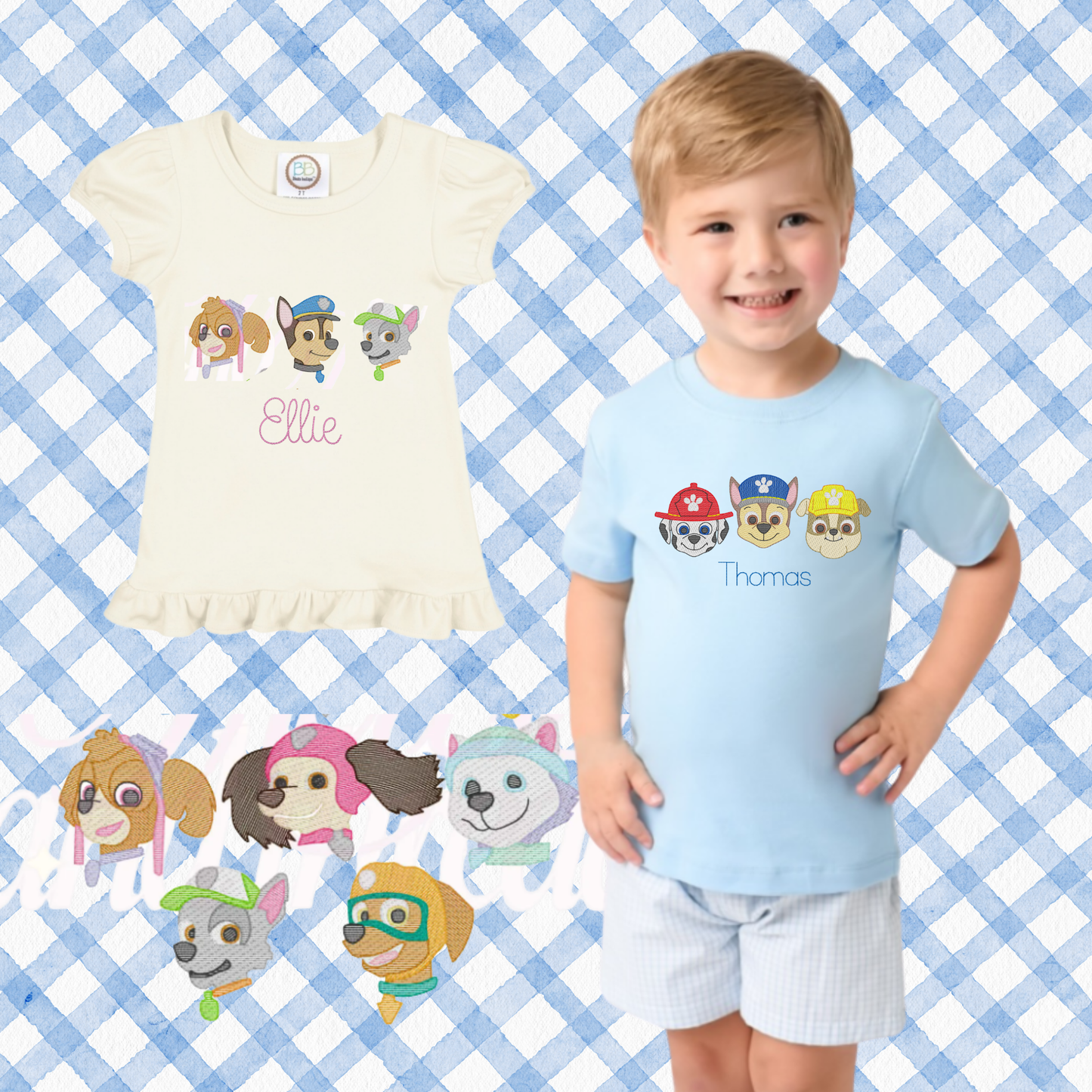 Build Your Own Paw Pup Trio Embroidered Tee