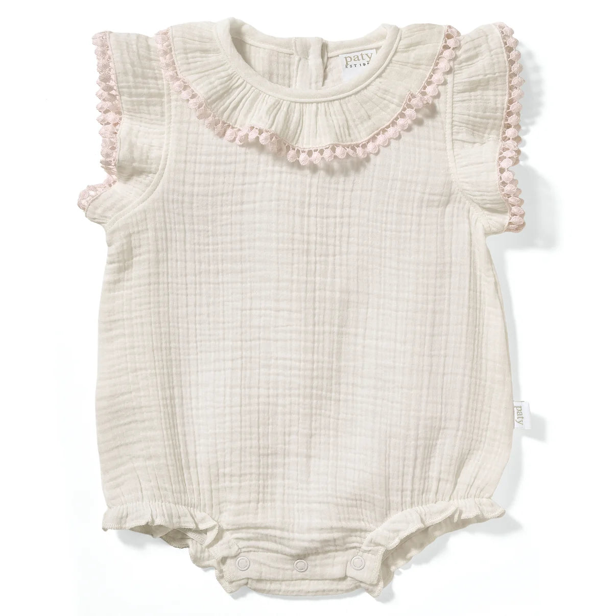 Paty Organic Cotton Muslin Bubble with Pom Trim