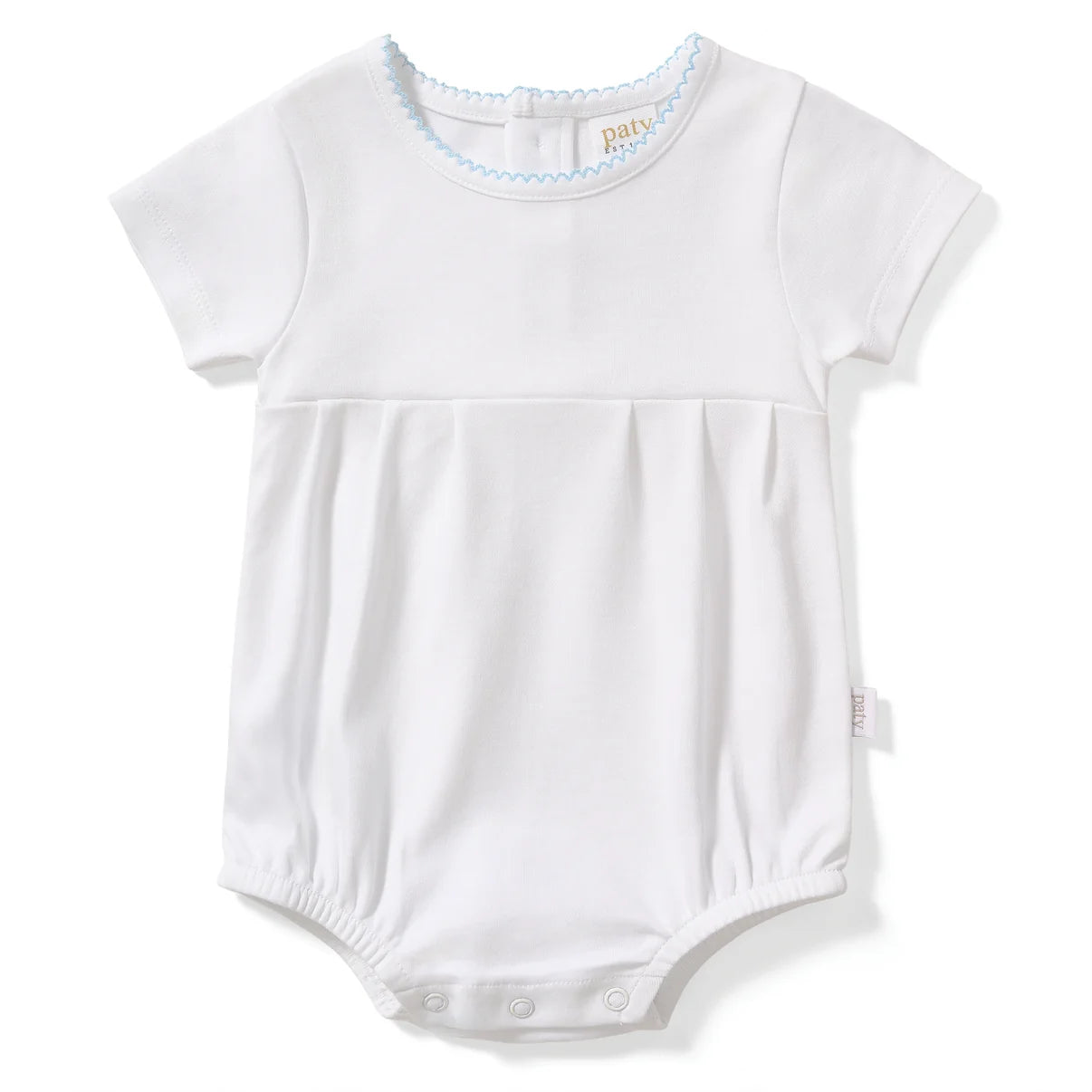 Paty Organic Cotton Bubble with Picot Trim and Pleated Front
