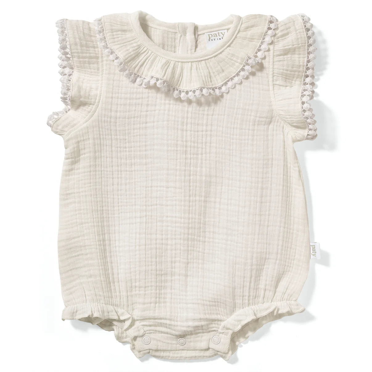 Paty Organic Cotton Muslin Bubble with Pom Trim